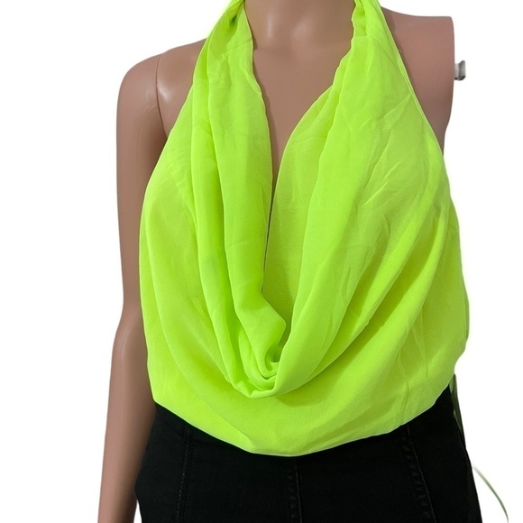 Double Zero Lime Green One Piece Backless Halter Top - Picture 6 of 13